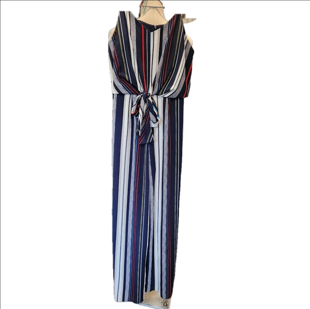 MONTEAU Striped Sleeveless Jumpsuit